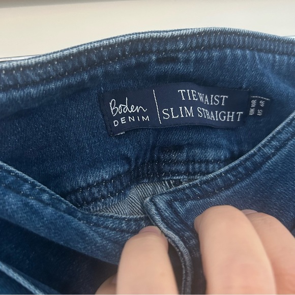 Boden jeans tie waist slim straight jeans- size 6R - Picture 6 of 11
